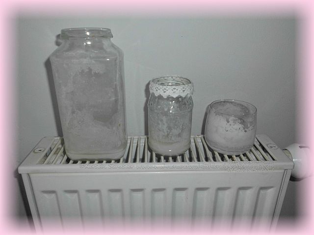 Frosteffekt Gläser mit Salz und Wasseer